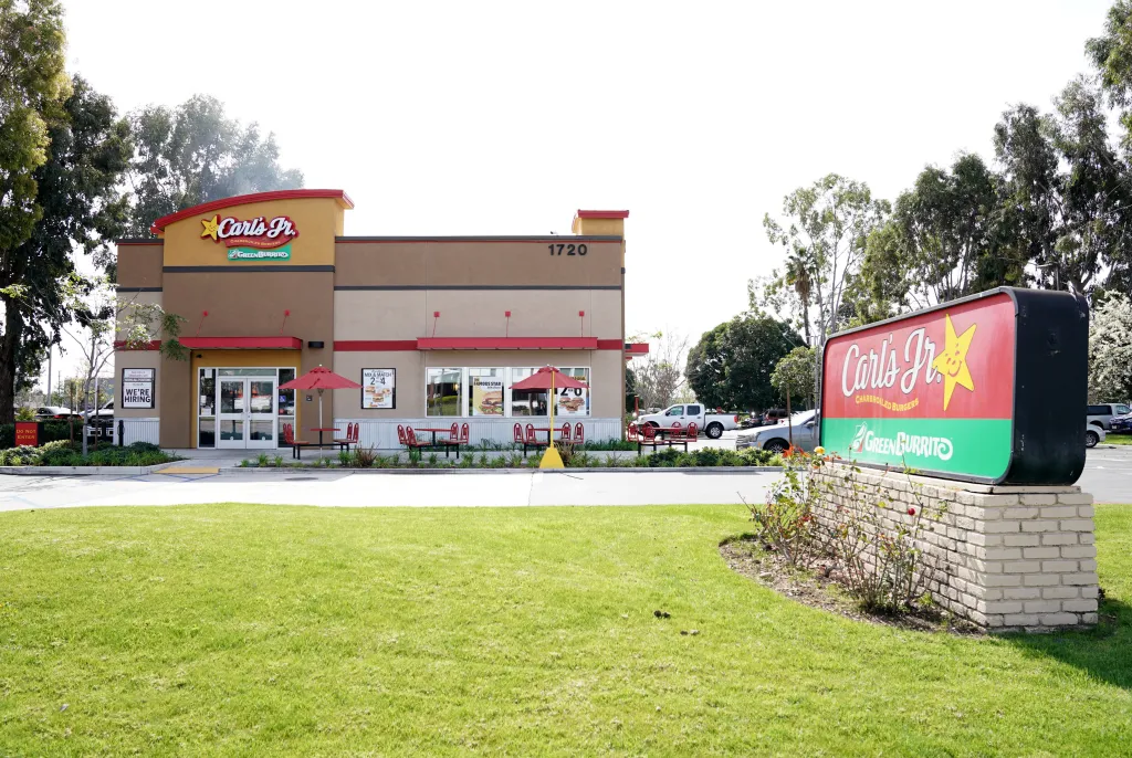 A Carl's Jr. restaurant with a 