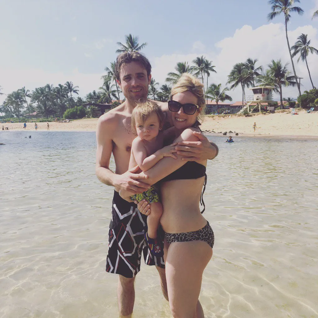 Jake and Jenna Anderson with one of their kids