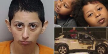 Texas mother sobs in court after allegedly killing her two children in a burning car — as family says her mental health had been declining for nearly a year