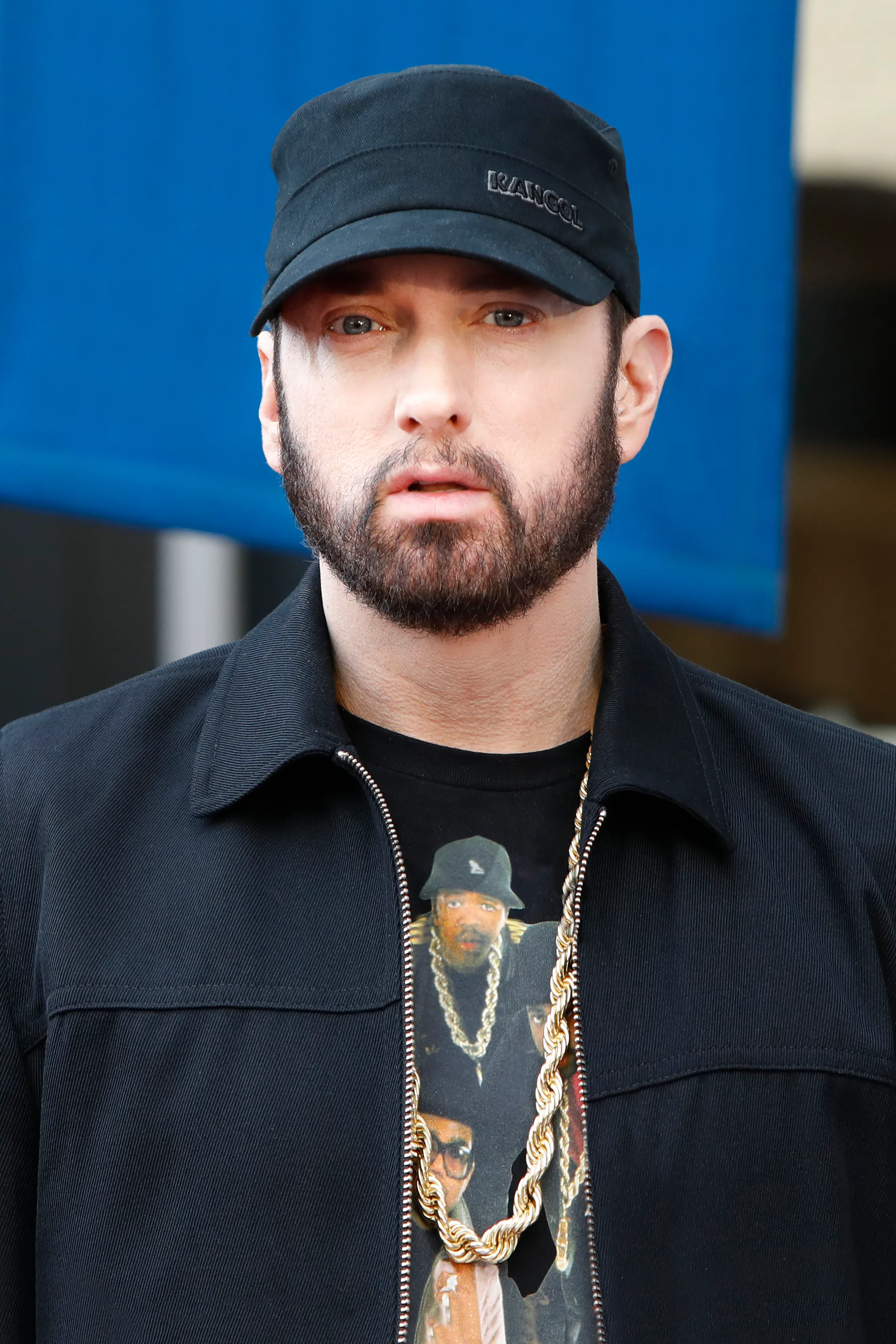 Eminem a.k.a. Marshall Bruce Mathers III attends a ceremony honoring Curtis 