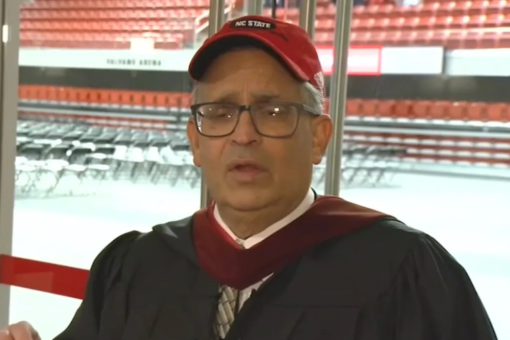 Anil Kochhar, a donor, wearing a red 