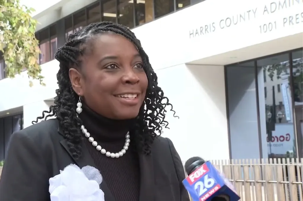 Carla Wyatt, the Harris County Treasurer, is interviewed by Fox 26 News.