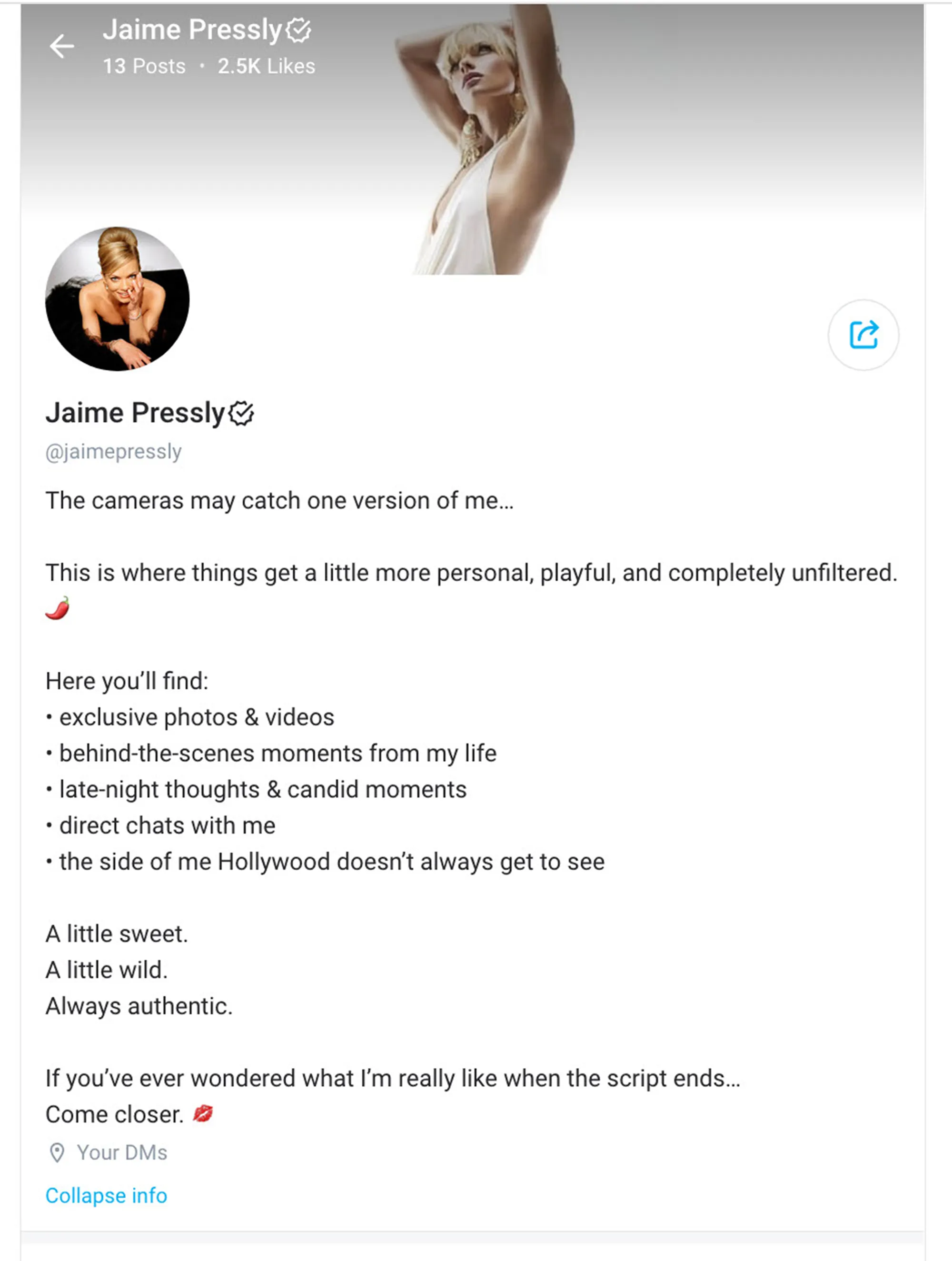 Jaime Pressly OnlyFans account