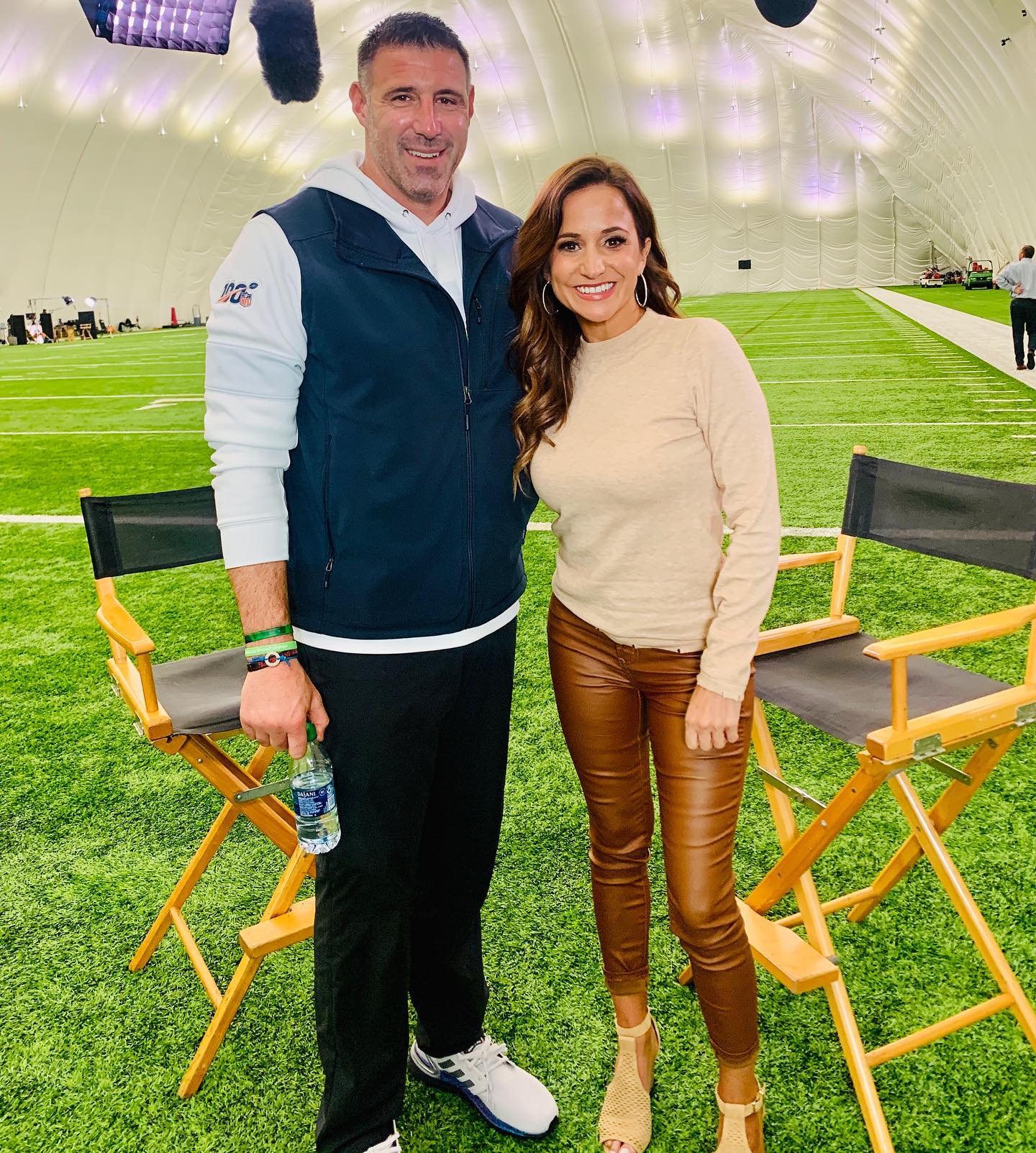 Mike Vrabel, and reporter Dianna Russini in 2020.