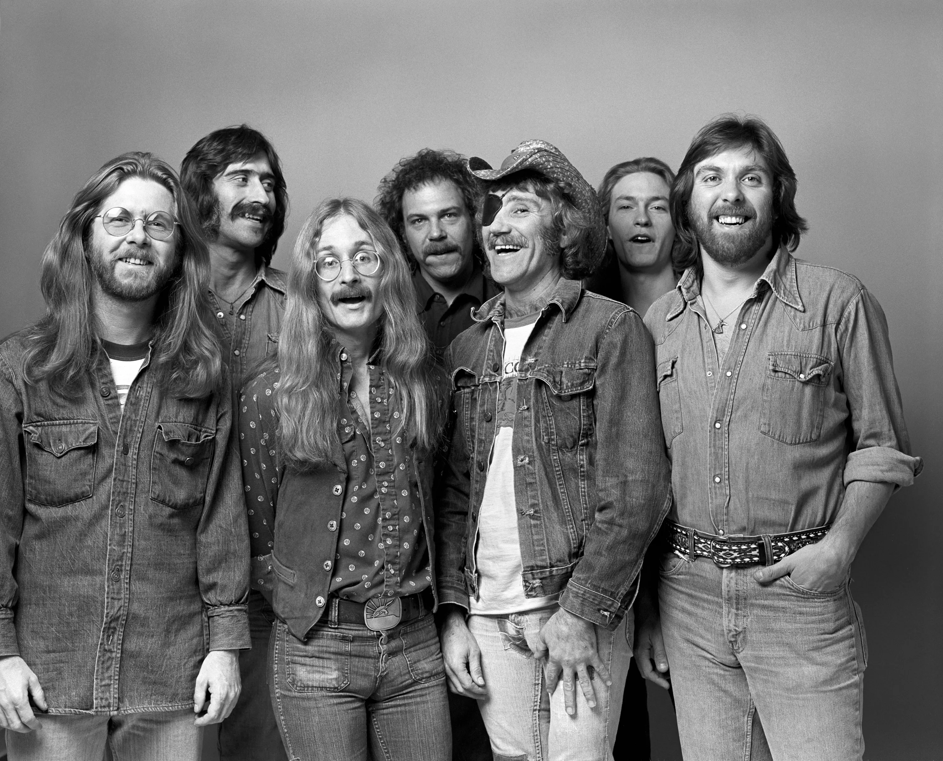 Jance Garfat, Billy Francis, Rik Elswit, John Wolters, Ray Sawyer, Bob Henke and Dennis Locorriere of Doctor Hook.