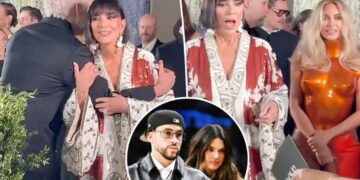 Watch Bad Bunny’s awkward run-in with ex Kendall Jenner’s mom Kris, sister Kim Kardashian at Met Gala 2026
