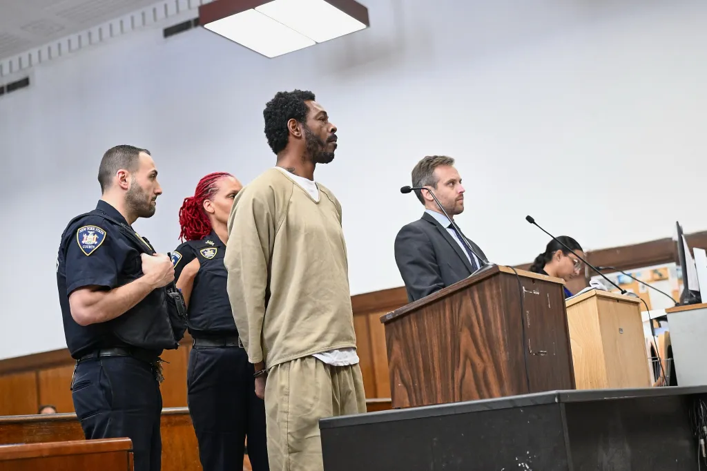 Jermaine Longmire in court for arraignment on attempted rape charges.