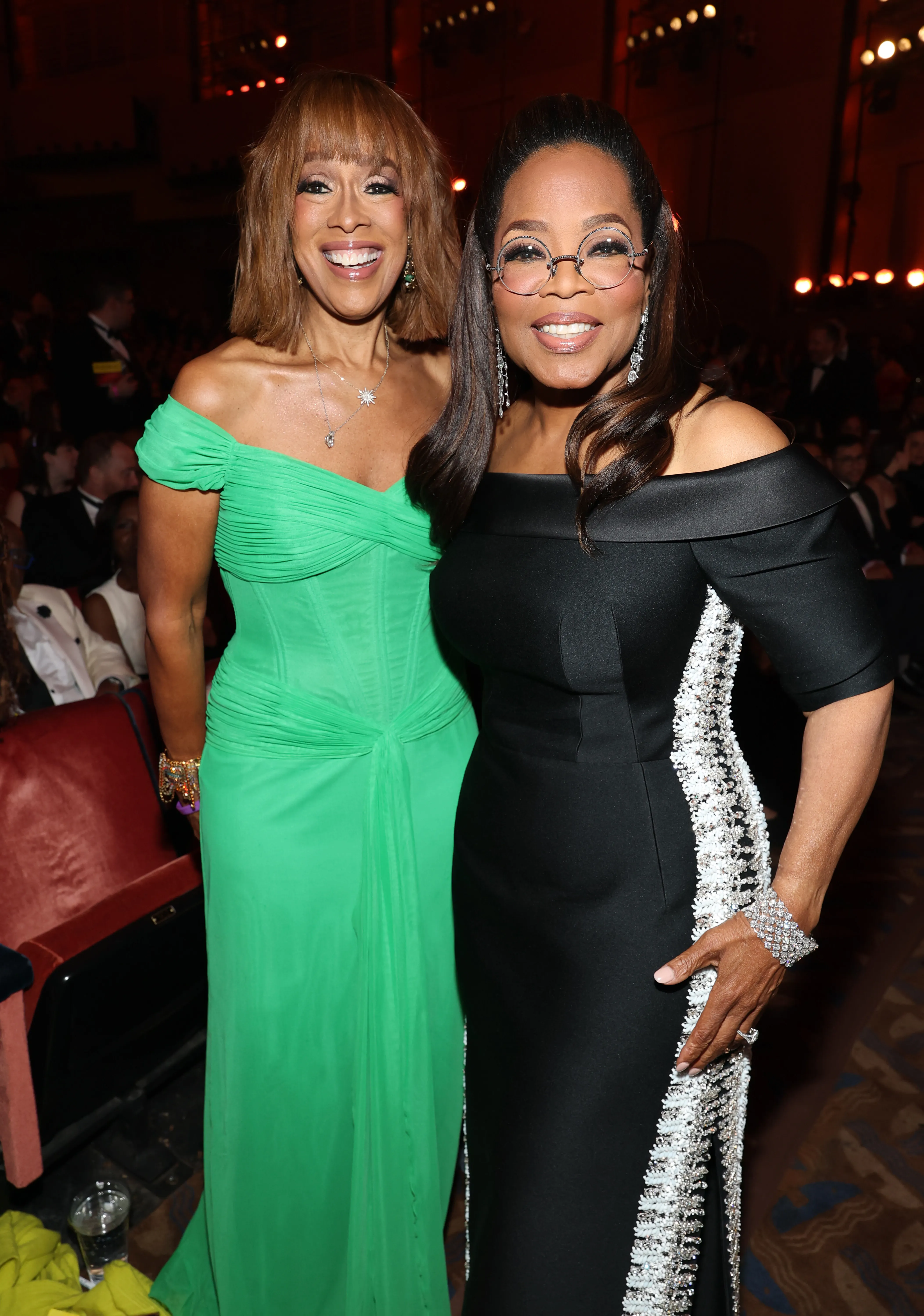 Gayle King and Oprah Winfrey posing for a photo.