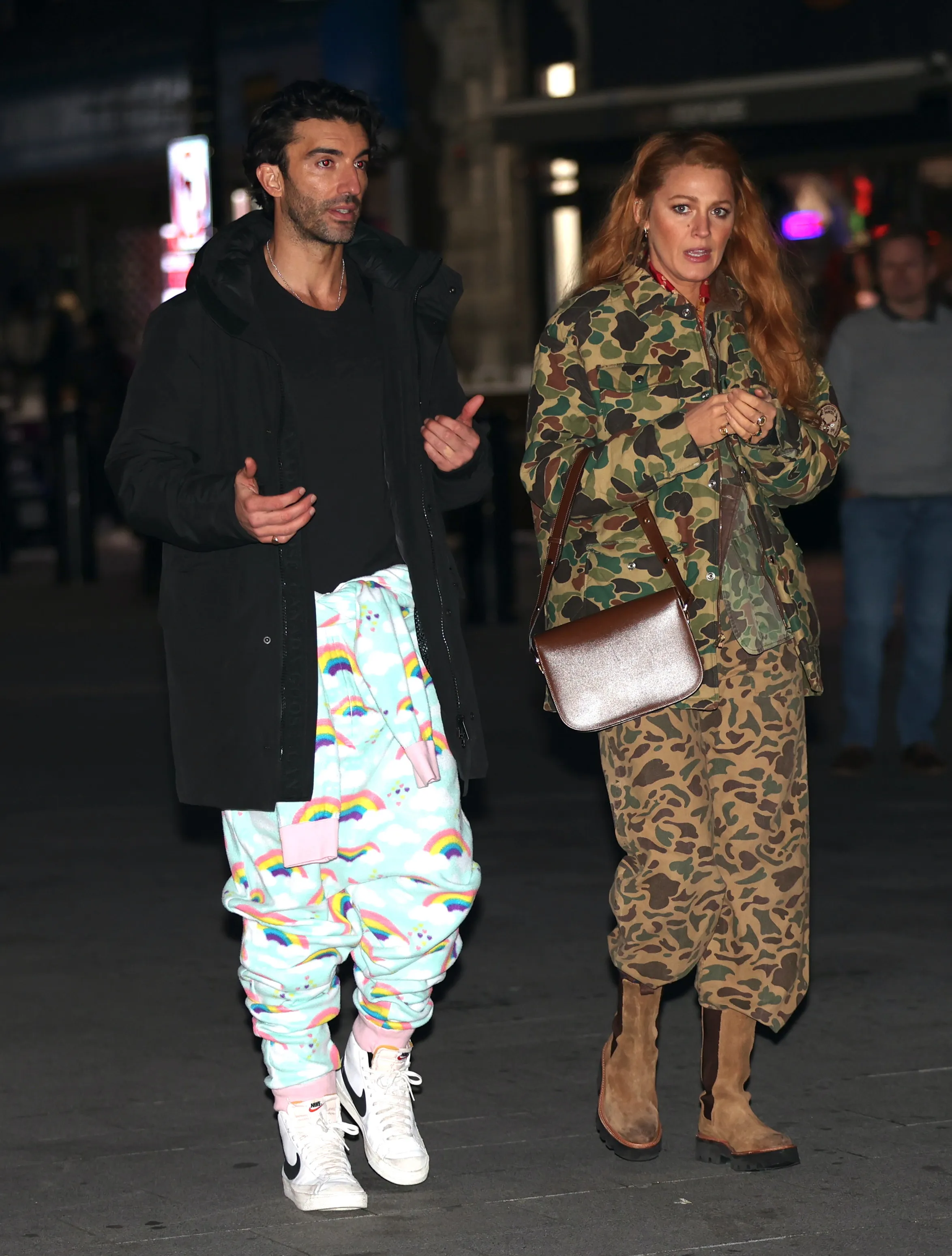 Justin Baldoni and Blake Lively on the set of 
