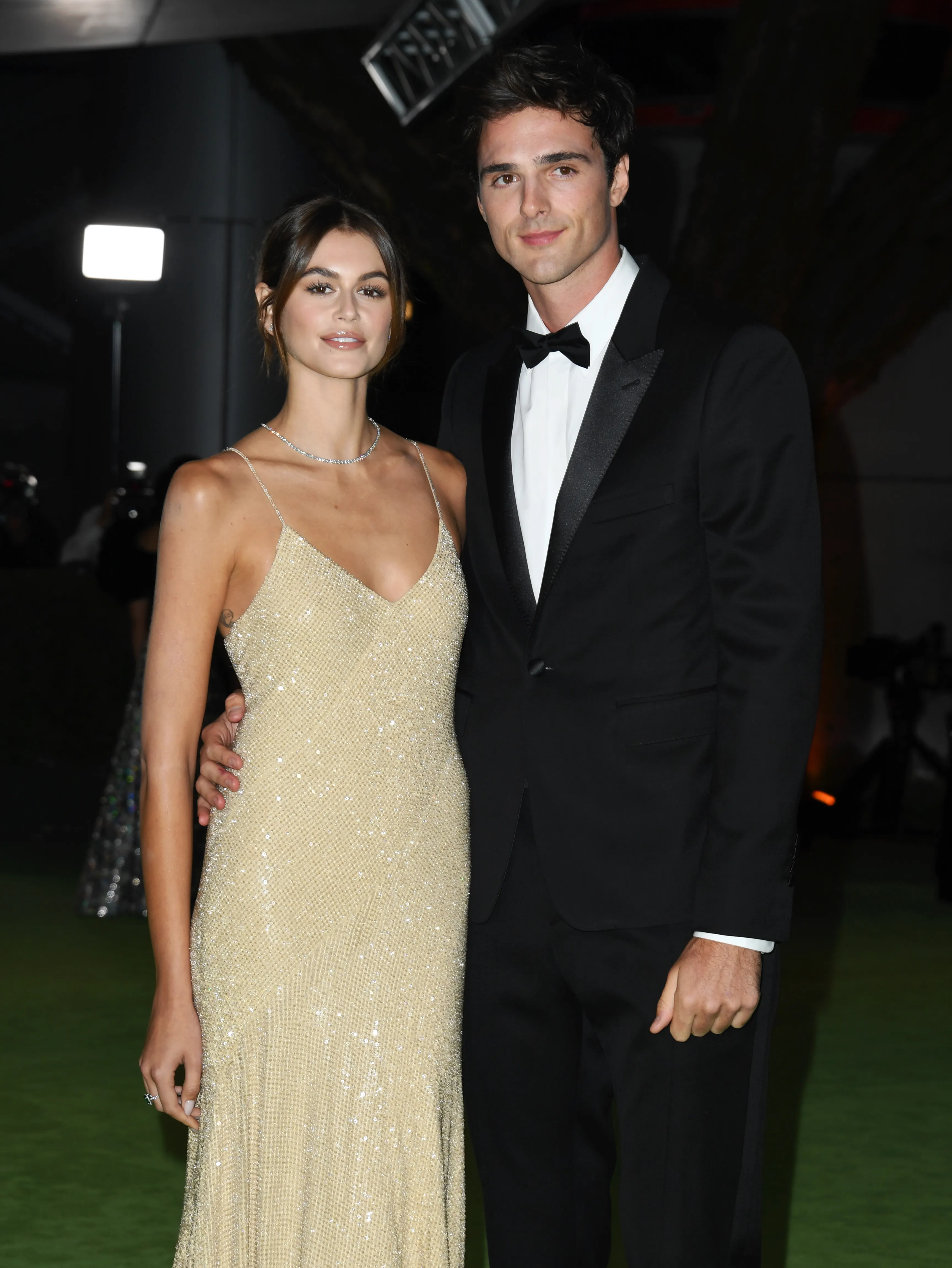 Kaia Gerber and Jacob Elordi attend The Academy Museum Of Motion Pictures Opening Gala.