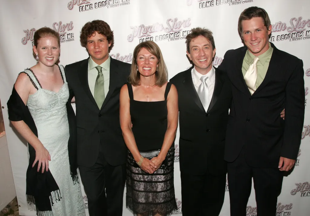 Katherine Short, Henry Short, Nancy Short, Martin Short, and Oliver Short smiling at the after-party for 