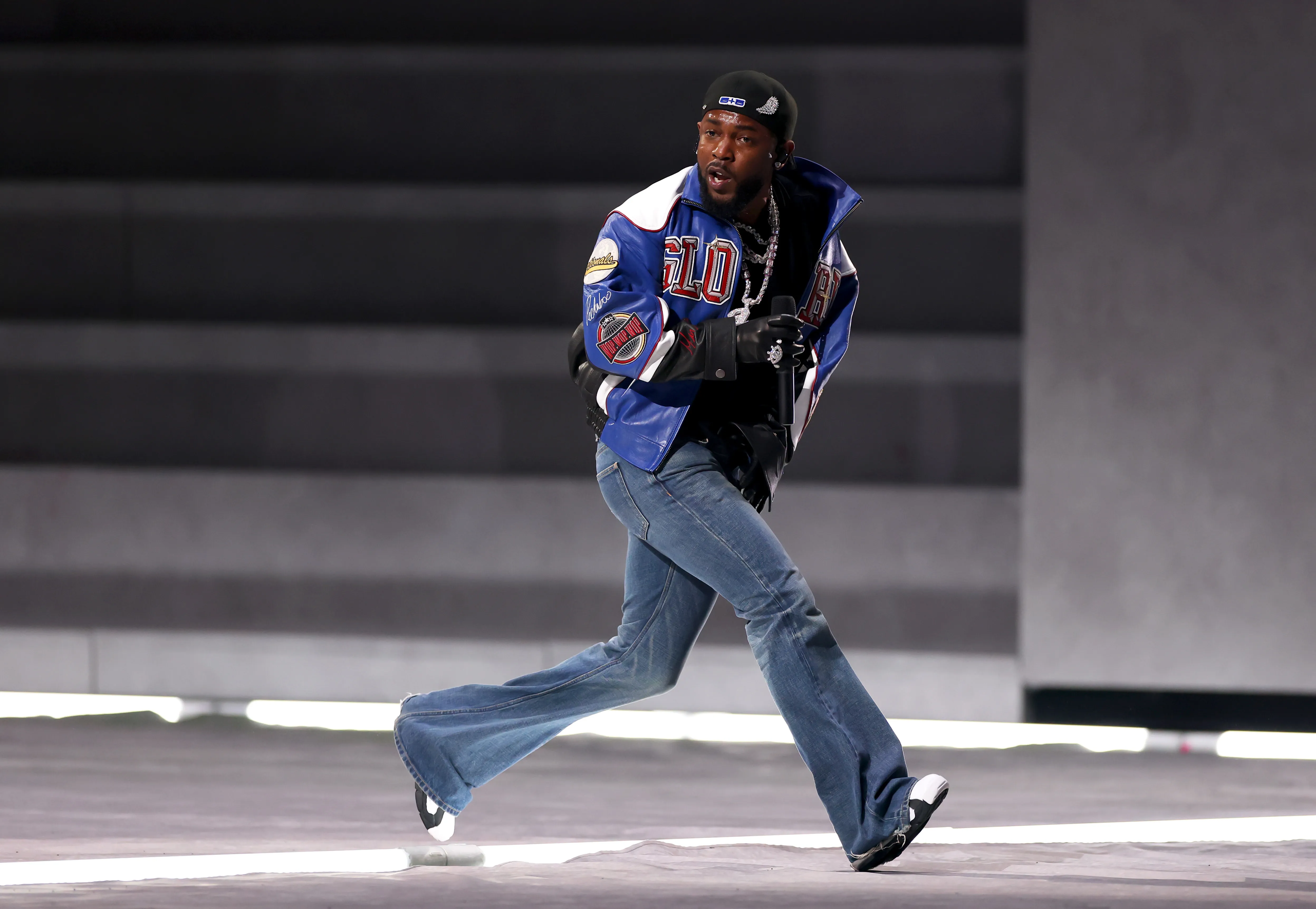 Kendrick Lamar performs during the 2025 Super Bowl