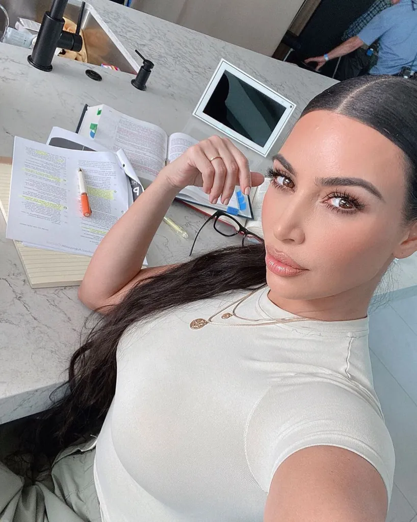 Kim Kardashian studying law.