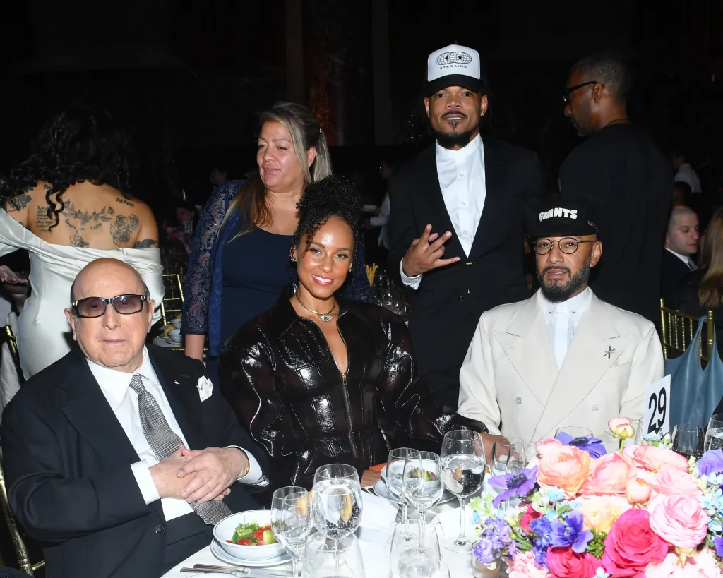 Clive Davis, Alicia Keys, Chance The Rapper and Swizz Beatz attend The Gordon Parks Foundation Awards Dinner and Auction 2026.