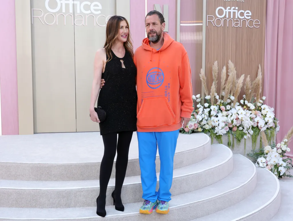 Jackie Sandler and Adam Sandler attends the world premiere of Netflix's 