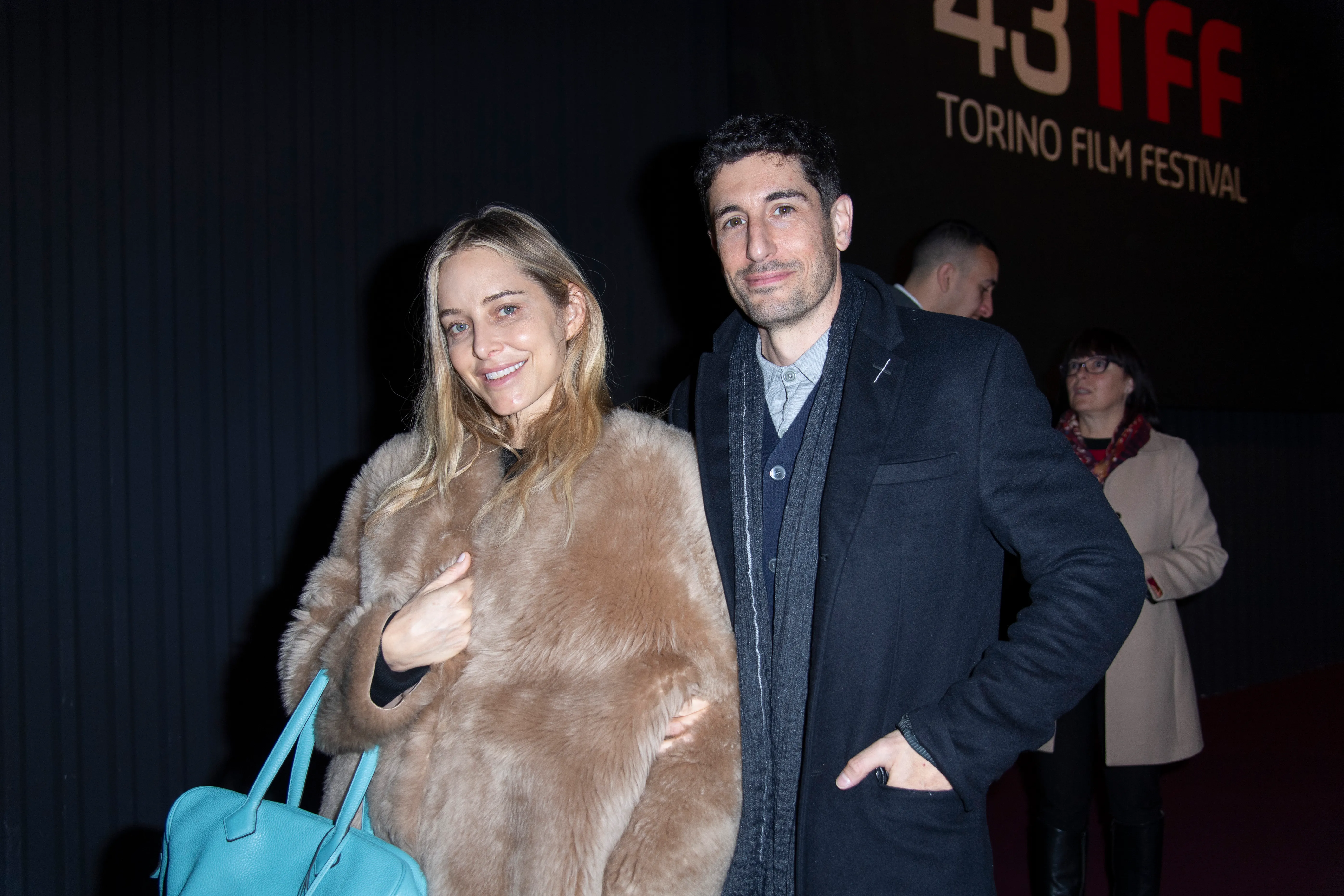 Jenny Mollen and Jason Biggs pose together at the 43rd Torino Film Festival.