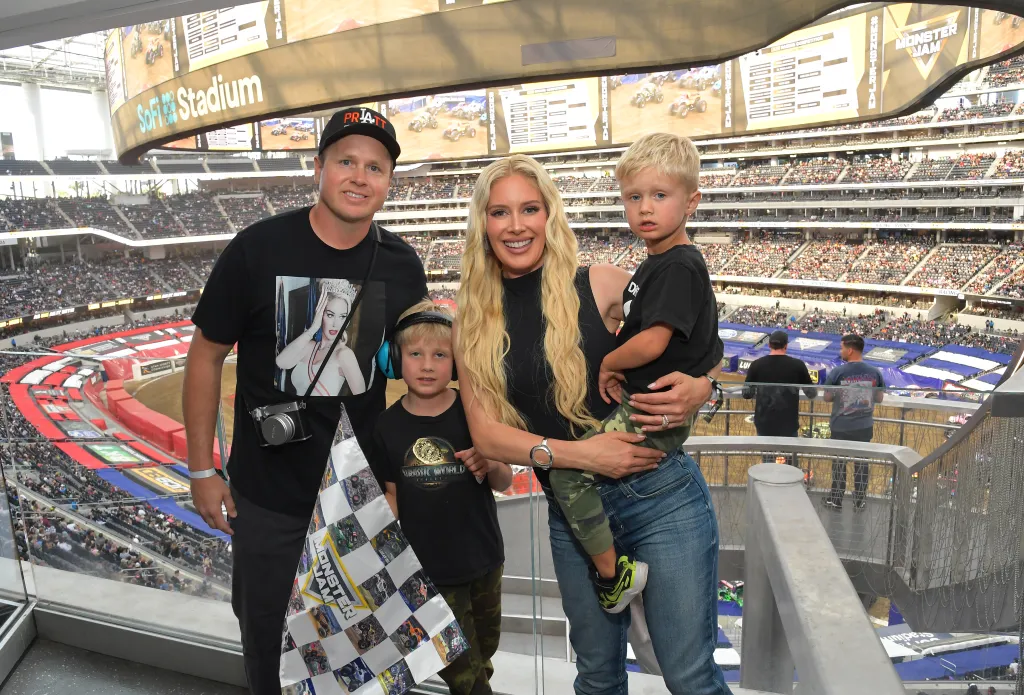Spencer Pratt, Heidi Pratt, Gunner, and Ryker at Monster Jam at SoFi Stadium.