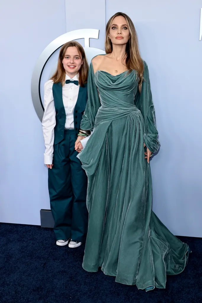 Vivienne Jolie and Angelina Jolie attend the 77th Annual Tony Awards.