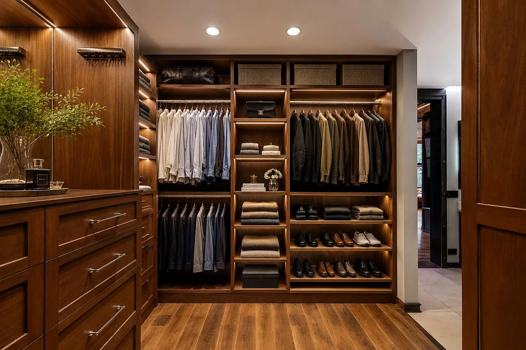 One of two walk-in closets. 