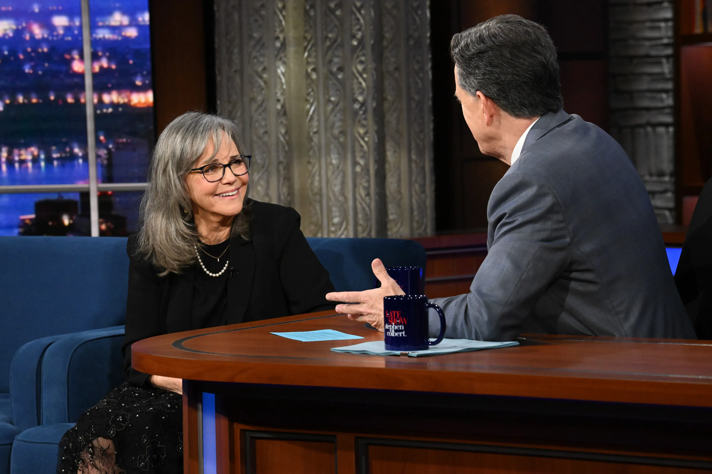 Sally Fields on Stephen Colbert's show.