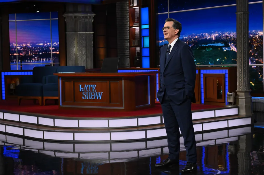 The Late Show with Stephen Colbert and during Thursday's May 21, 2026 show.