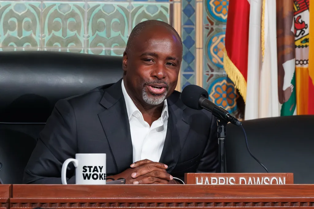 Los Angeles City Council President Marqueece Harris-Dawson with his 