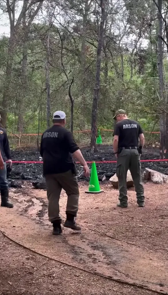 Fire marshals investigate the remnants of a fire at Malin's Fountain.