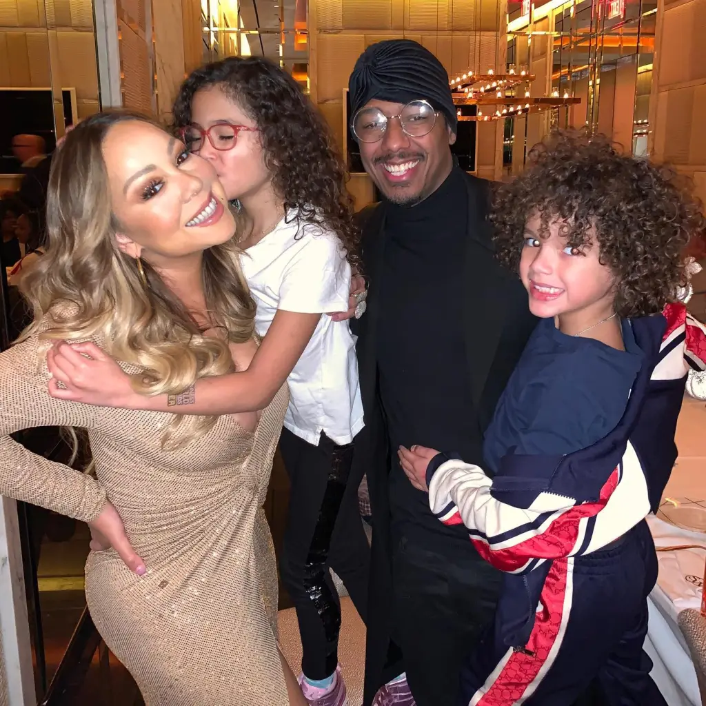 Mariah Carey, Nick Cannon, and their children, Moroccan and Monroe.