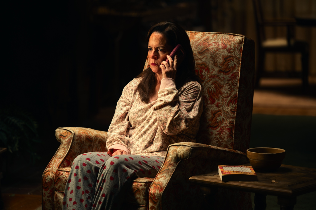 Martha Kelly as Laurie on the phone in Euphoria Season 3.