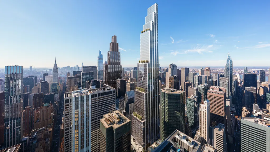 Illustration of the 350 Park Avenue office tower in Midtown Manhattan.