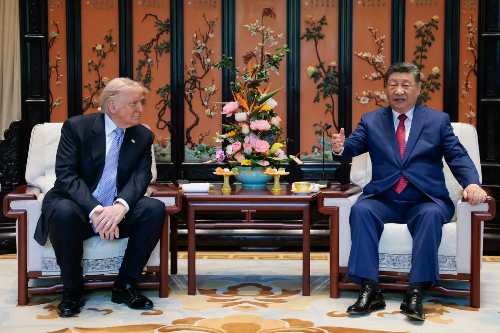 US President Donald Trump and China's President Xi Jinping meet in Beijing.