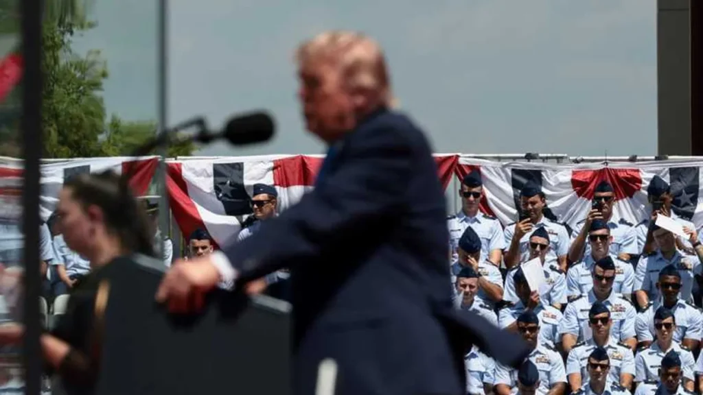 ‘I hate good-looking men’: Trump’s Coast Guard speech goes off the rails
