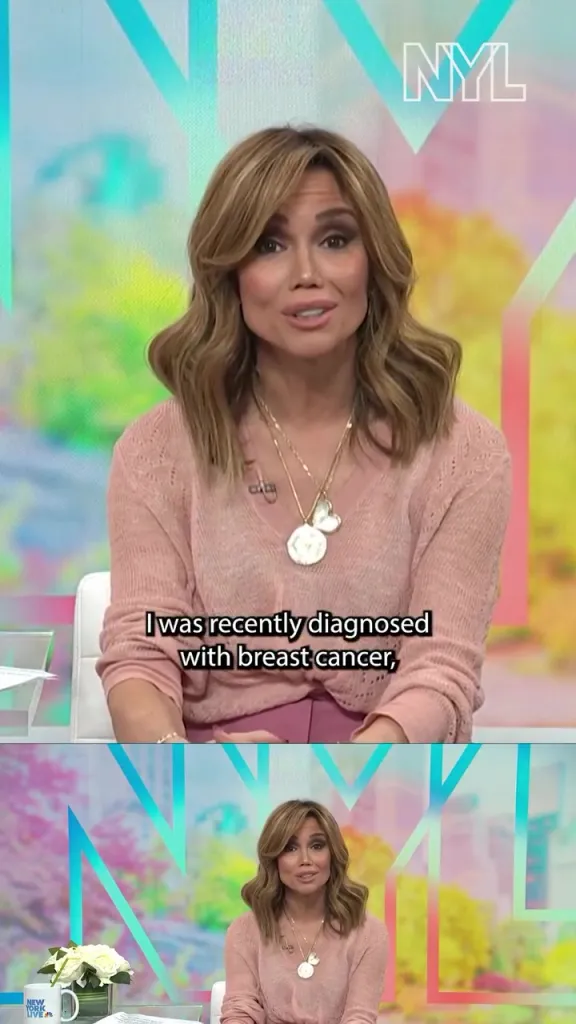NBC host Sara Gore announcing her breast cancer diagnosis on air.