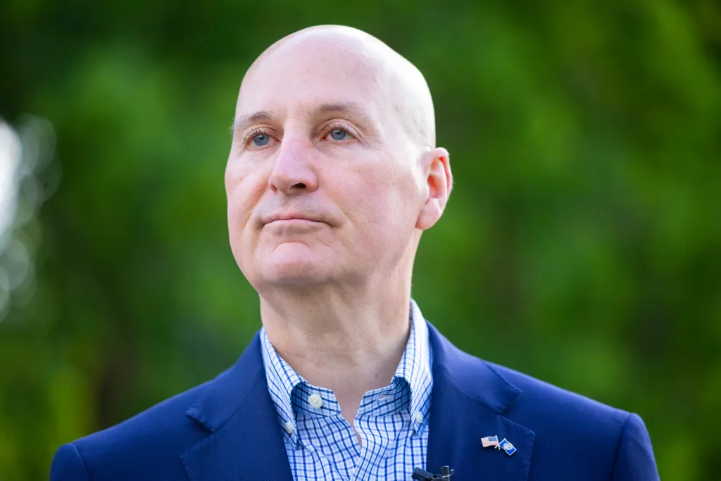 Nebraska Senator Pete Ricketts speaking to the media.