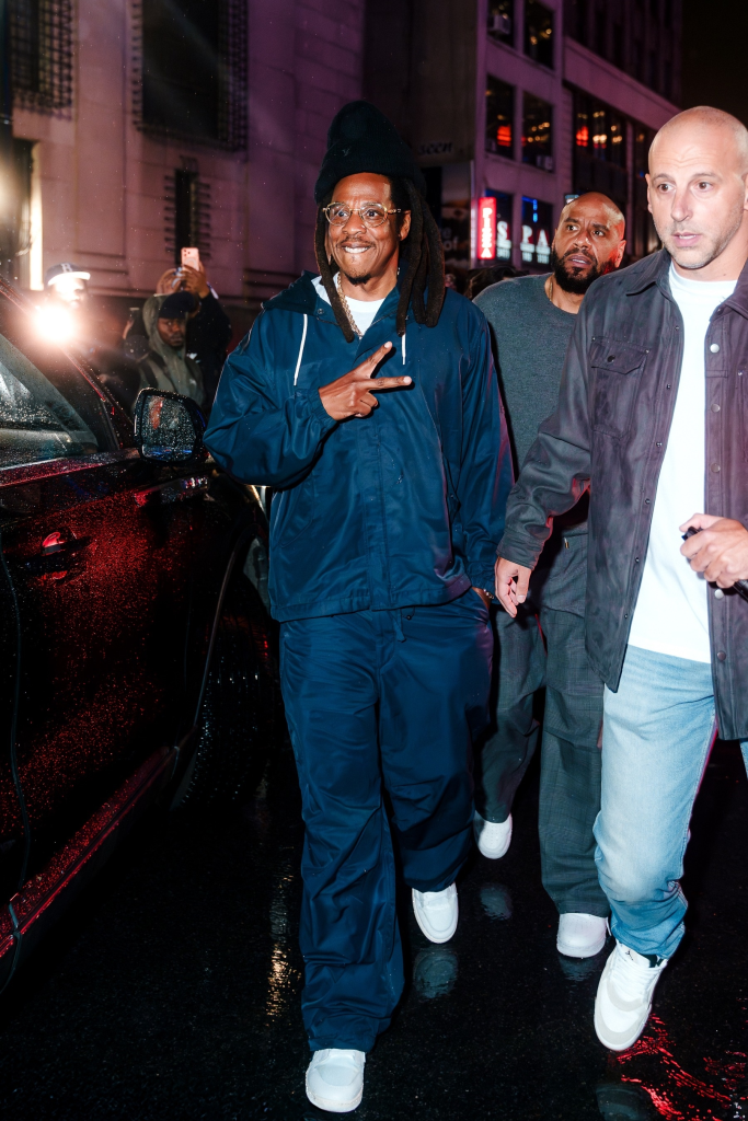 Jay-Z exiting Madison Square Garden after a Knicks game.