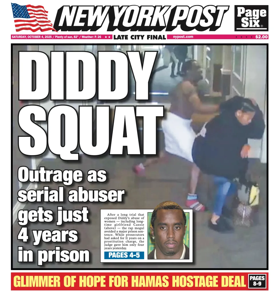 New York Post front page with the headline 