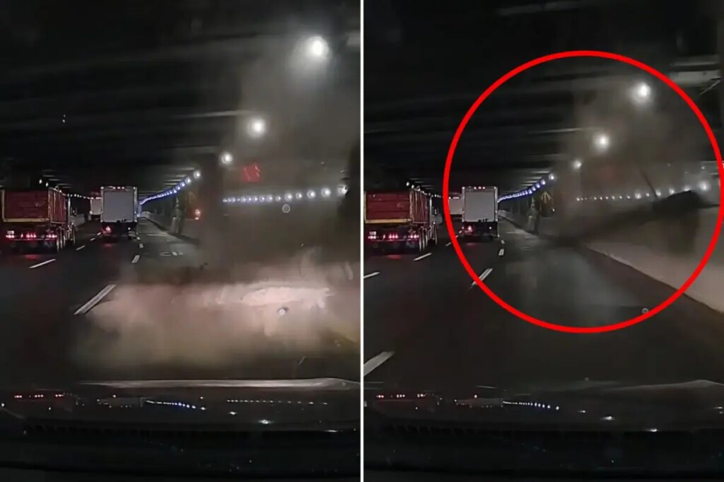 Massive piece of debris falls in NYC tunnel, leaving driver inches away from death