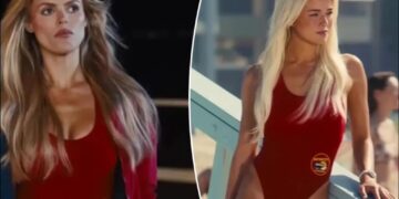 Brooks Nader and Livvy Dunne rock iconic red swimsuits in first ‘Baywatch’ reboot teaser trailer