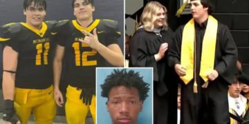 Texas teen Austin Metcalf’s twin brother accepts posthumous diploma at graduation — year after deadly track meet stabbing