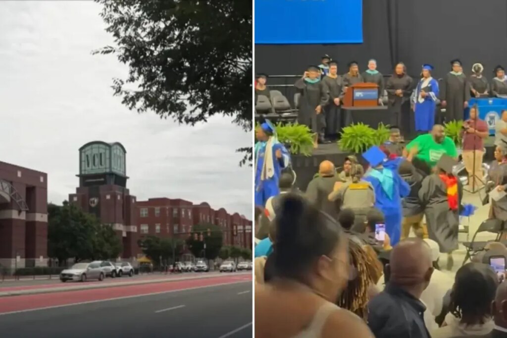 Brawl erupts at Virginia high school graduation as spectator attacks student walking to get their diploma