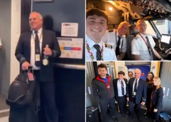 Spirit Airlines pilot given emotional send-off from rival airline after retirement flight is cut amid shutdown