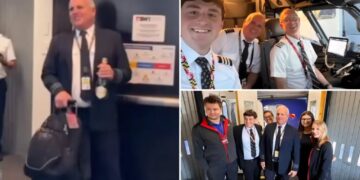 Spirit Airlines pilot given emotional send-off from rival airline after retirement flight is cut amid shutdown