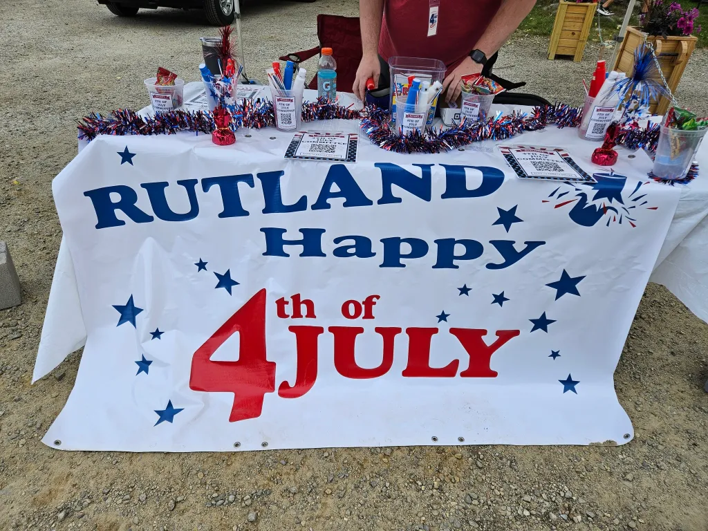 A banner for Rutland's Fourth of July celebrations on June 30, 2025.