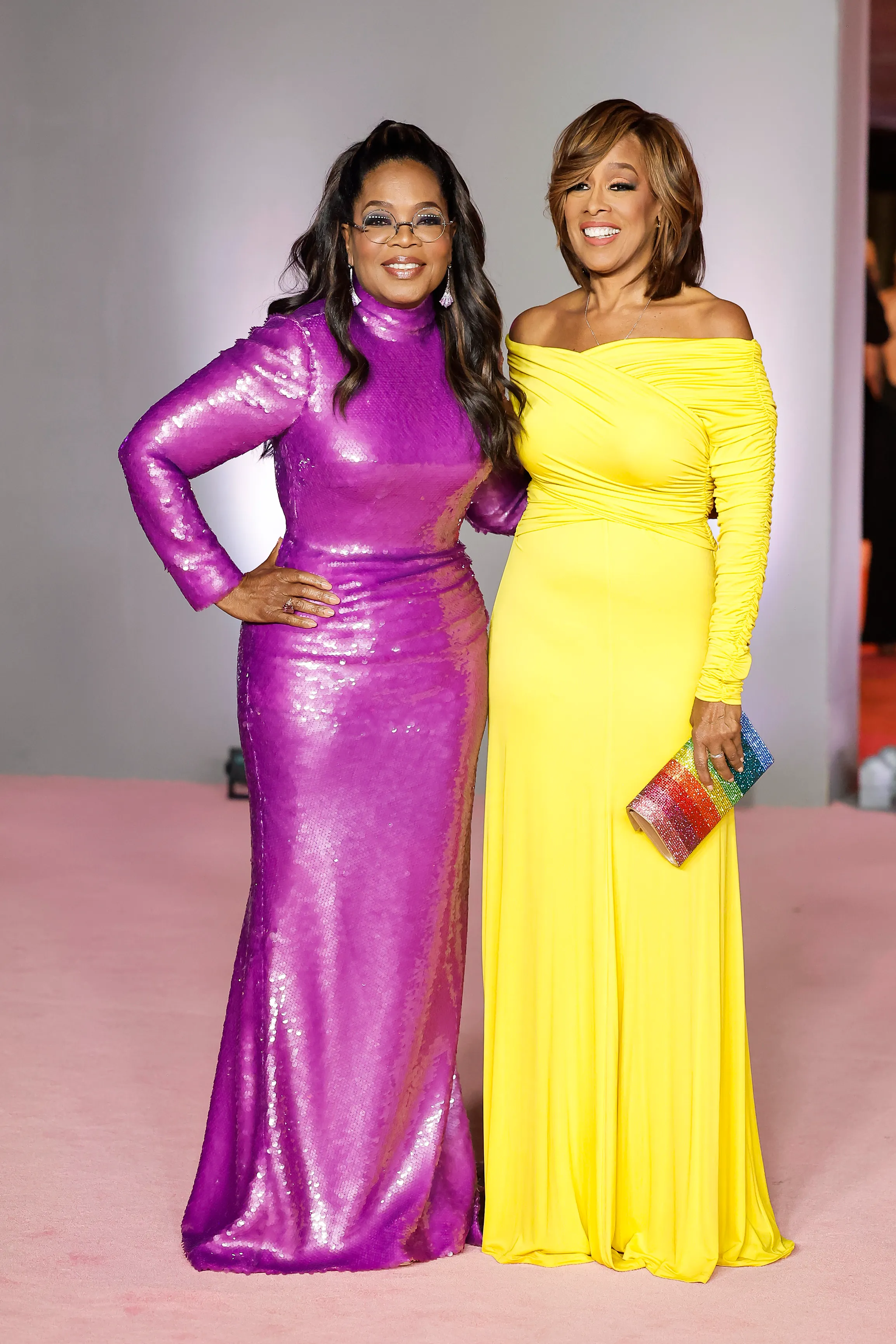 Gayle King and Oprah Winfrey posing for a photo.
