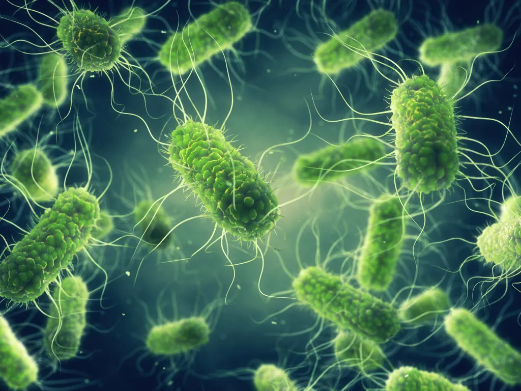 Illustration of pathogenic Salmonella bacteria.