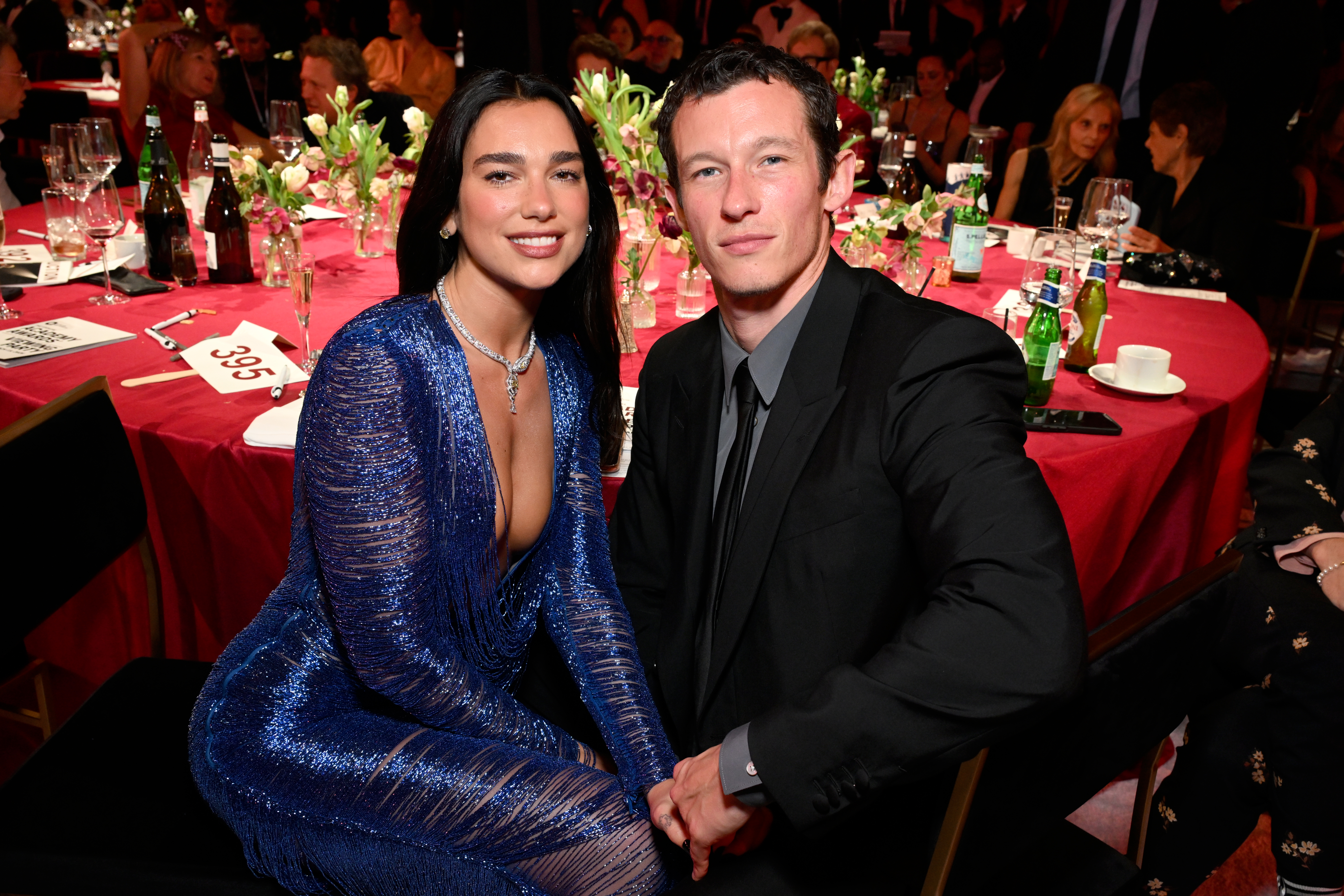 Dua Lipa and Callum Turner attend Elton John AIDS Foundation's 34th Annual Academy Awards Viewing Party.