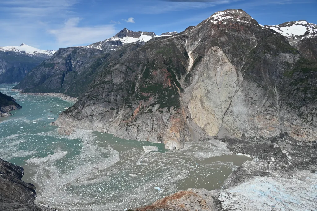 An aerial photo of the August 10, 2025 landslide.
