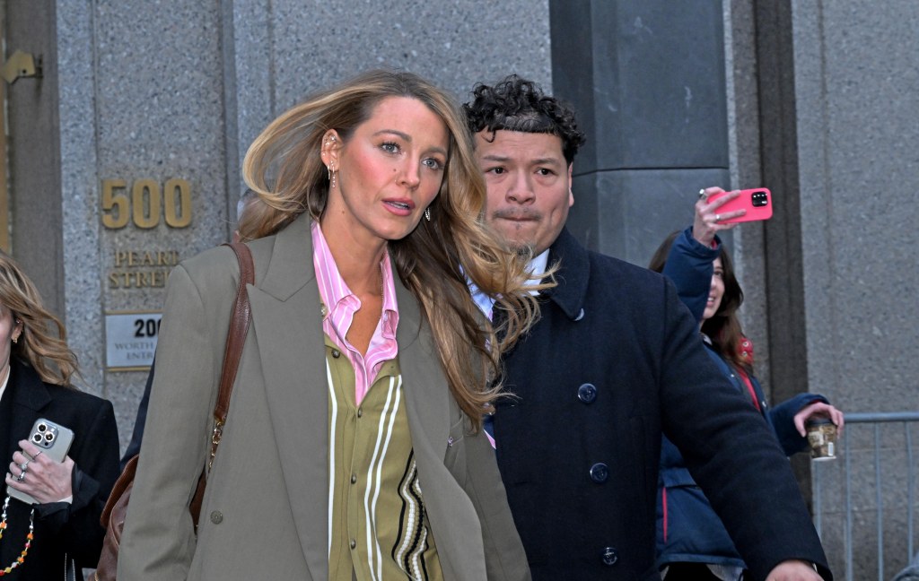 Blake Lively leaves federal court.