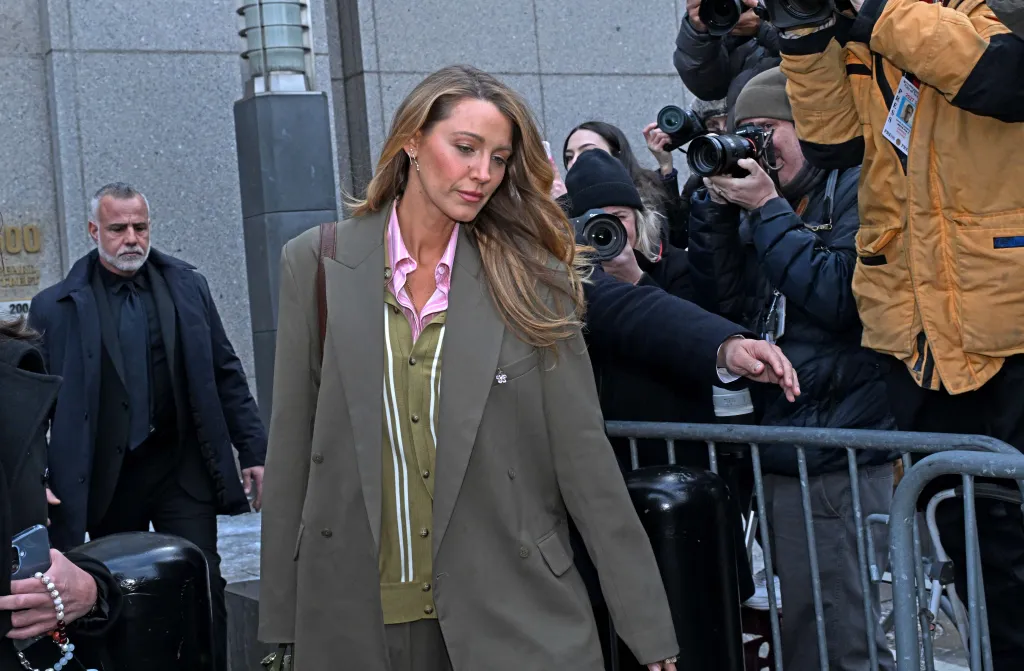 Blake Lively leaving federal court after a settlement conference.