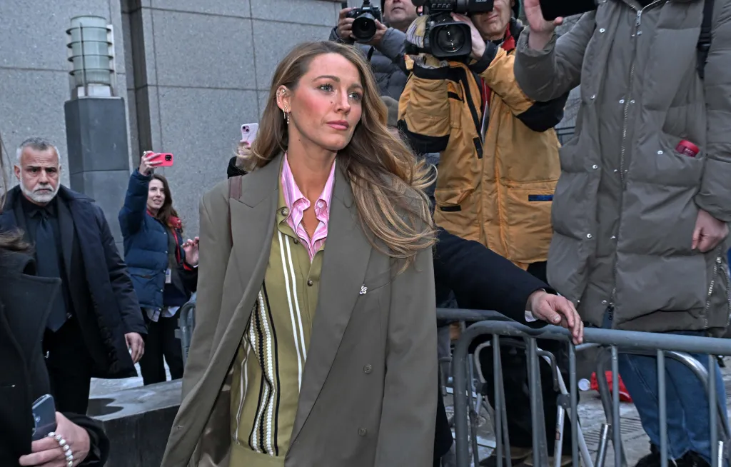 Blake Lively leaving federal court after a settlement conference.